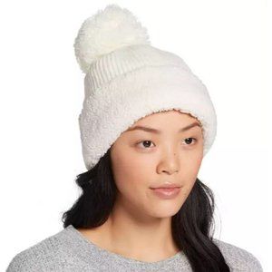 Northeast Outfitters NWT Cozy Cabin Ribbed Knit Sherpa Pom Hat in Ivory